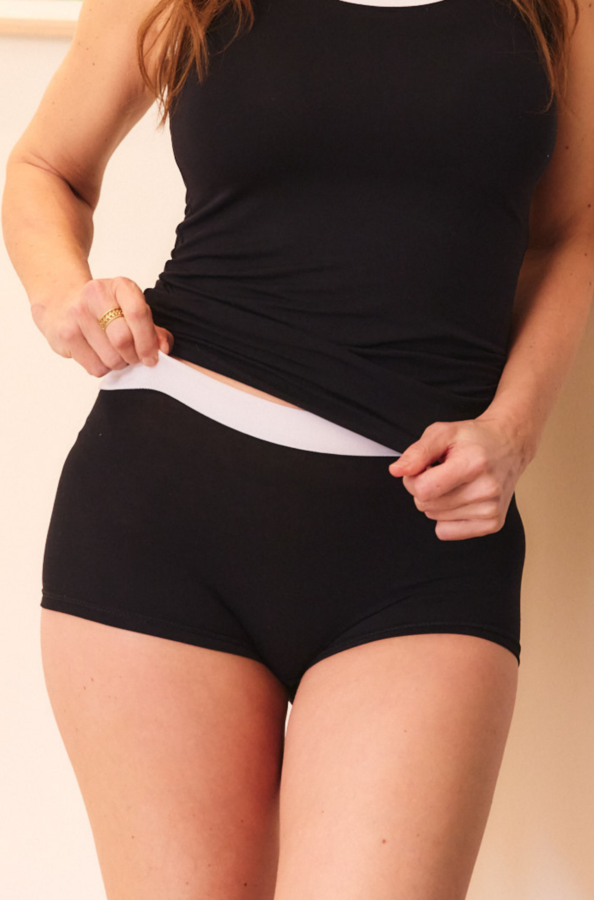 Boyleg Short - Black-White Trim