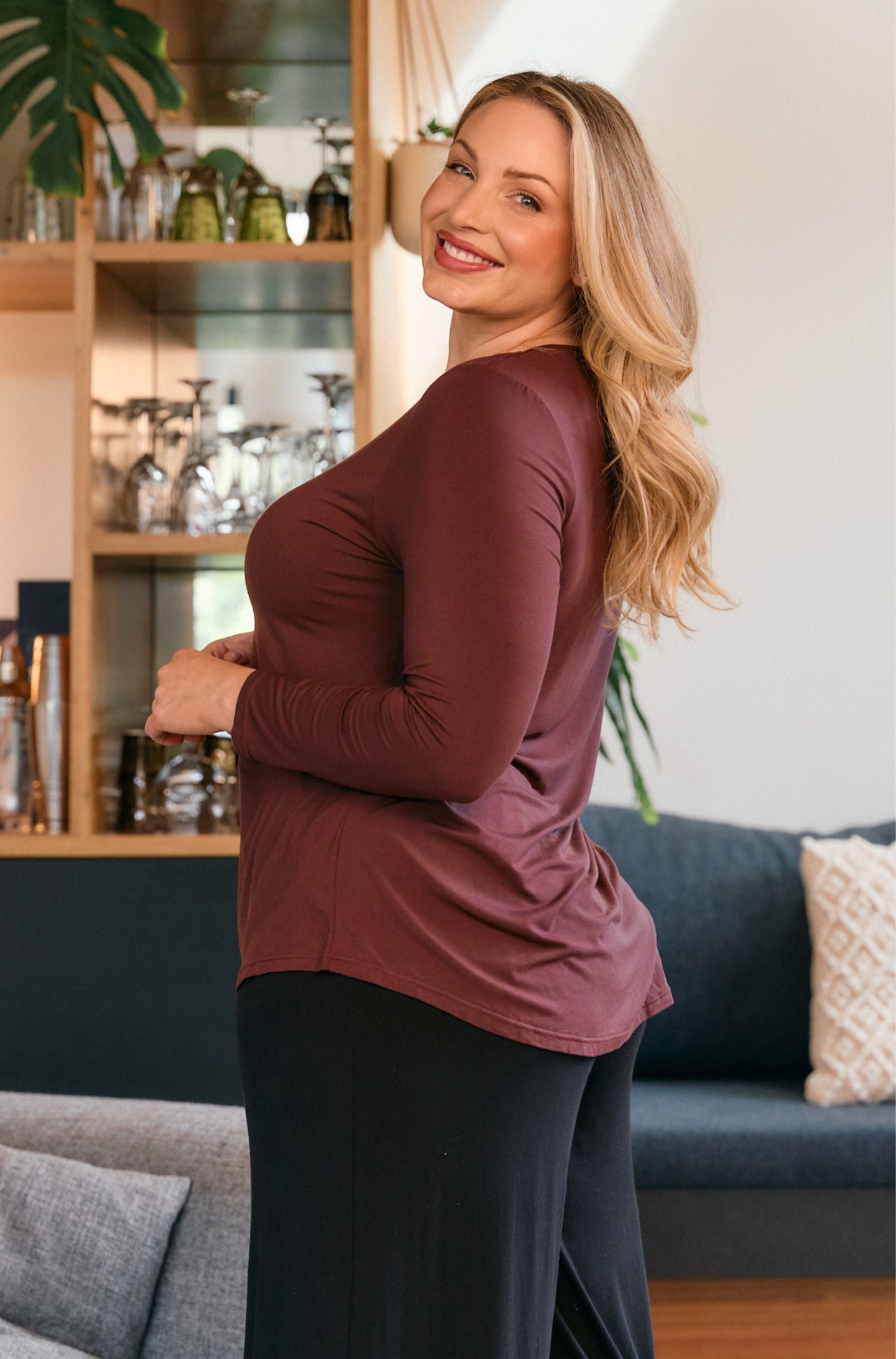 Cara Long Sleeve - Merlot