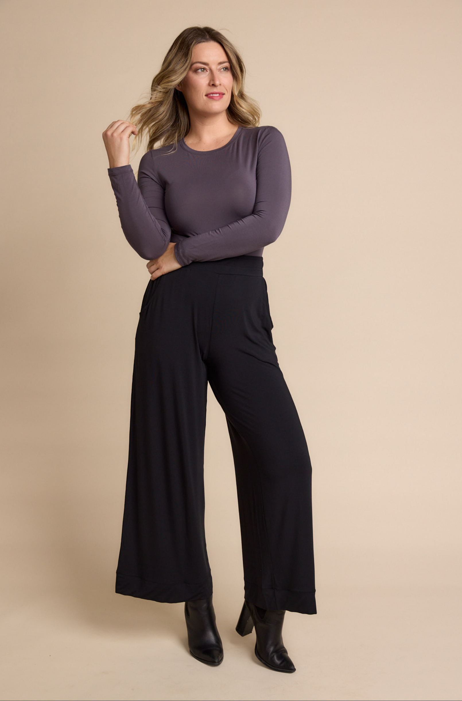 High Neck Long Sleeve - Grape