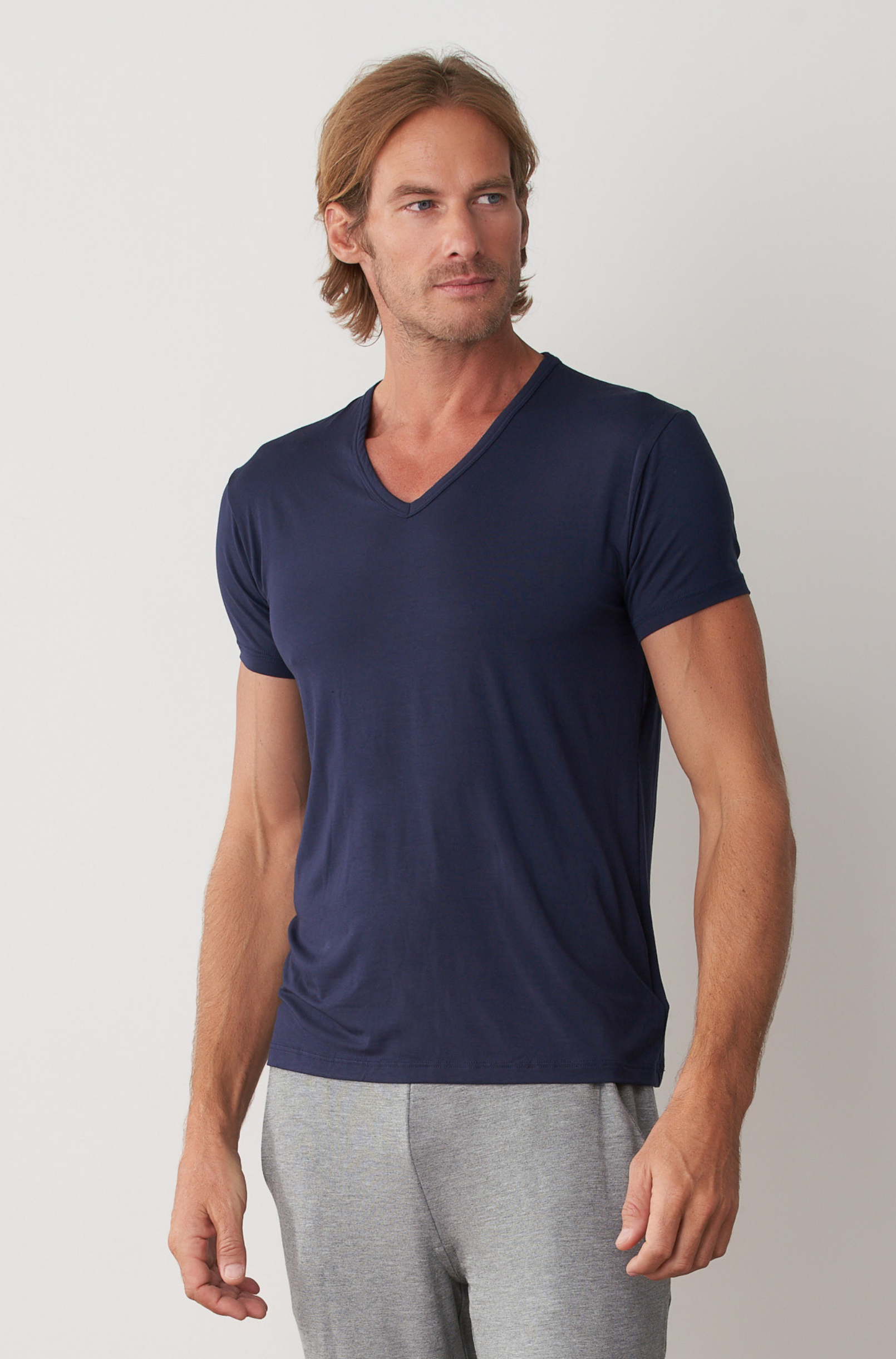 V-Neck Tee - Navy