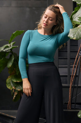 High Neck Long Sleeve Sample | Peacock