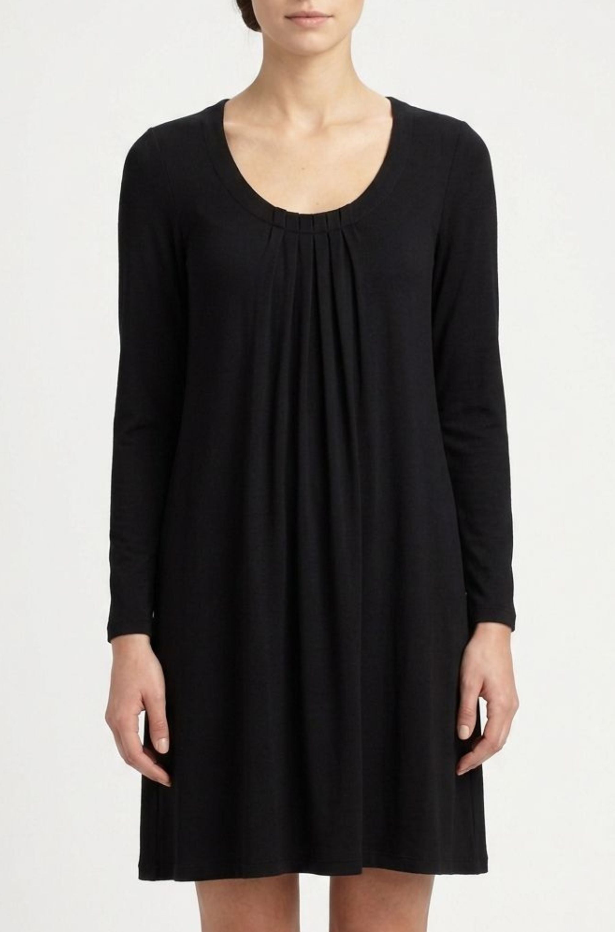 Pintuck Long Sleeve Tunic - Black