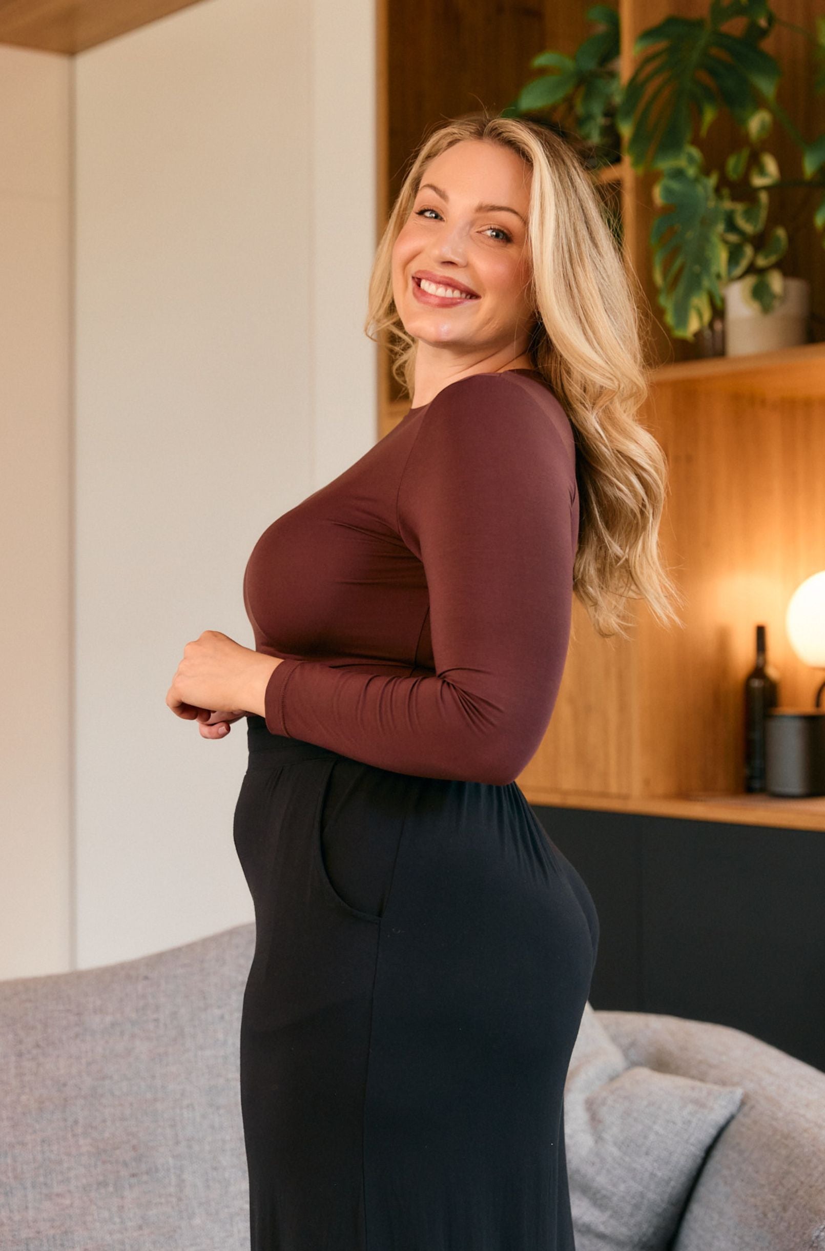 High Neck Long Sleeve - Merlot