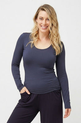 Scoop Neck Long Sleeve - Slate