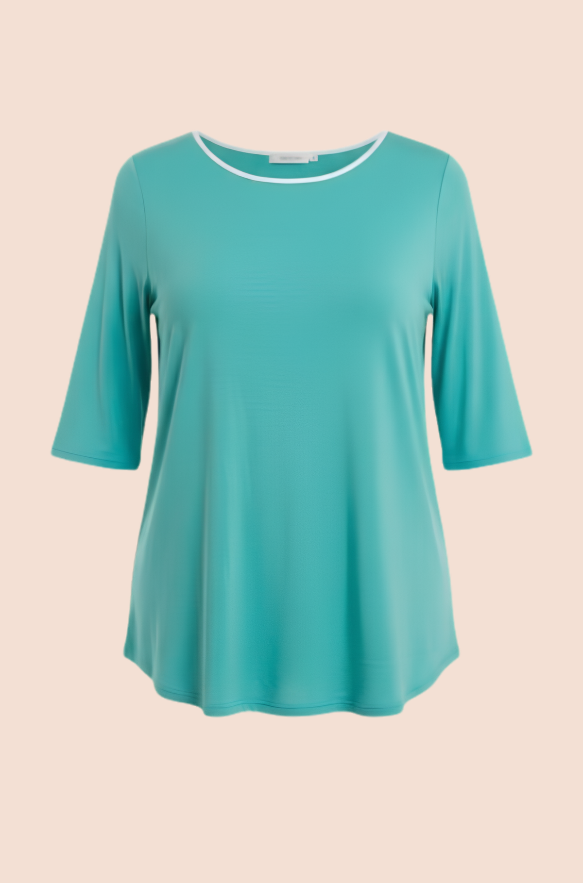 Elbow Swing Tee - Bright Aqua-White Trim