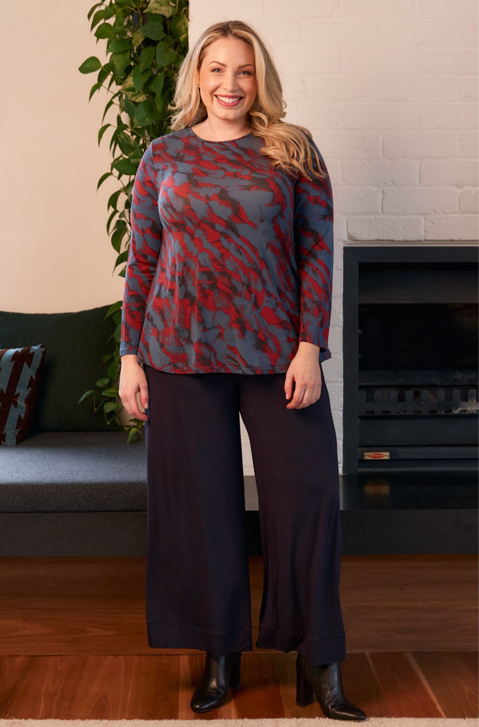 Cara Long Sleeve - Earth Print