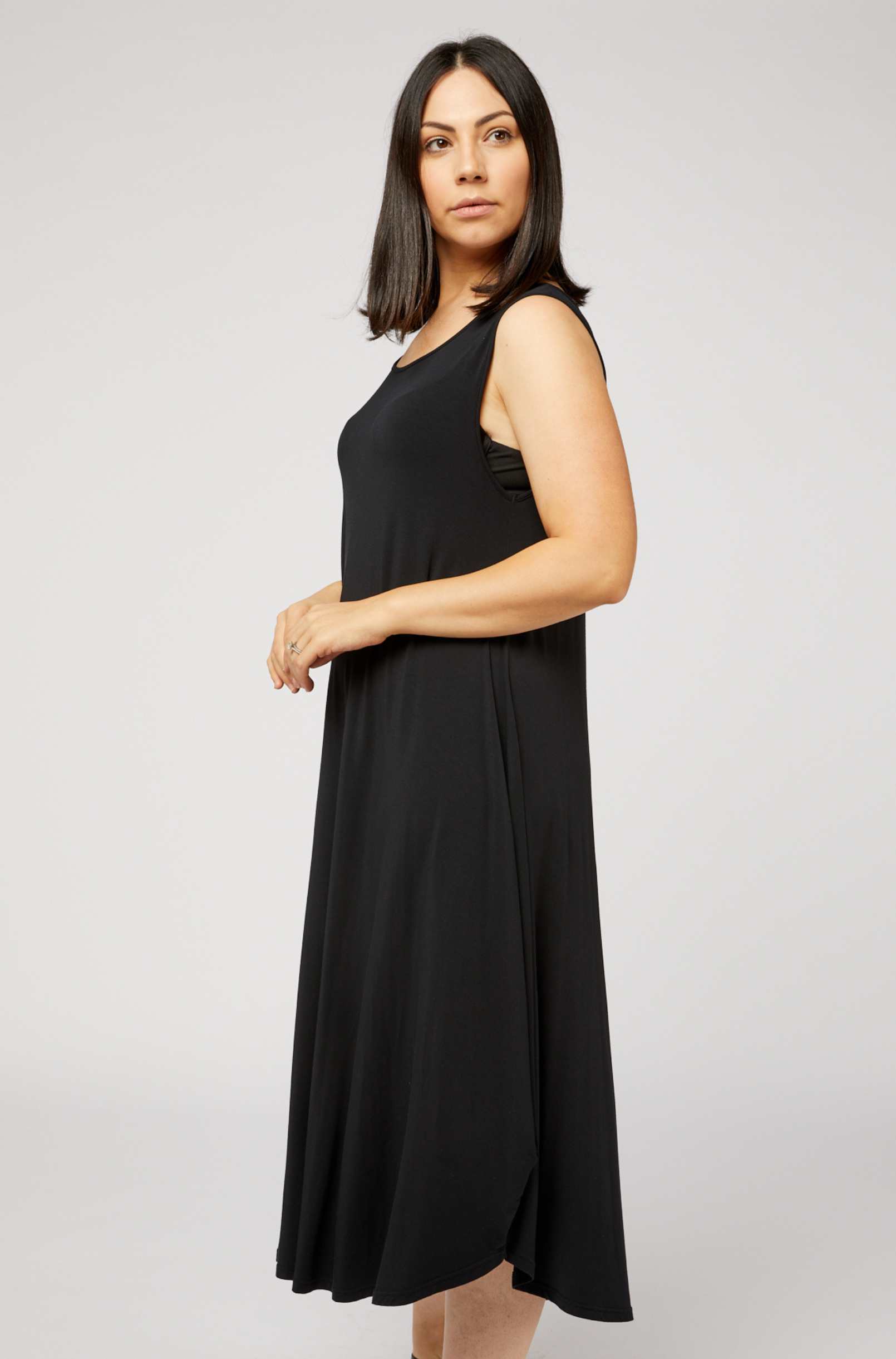 Sleeveless Tri Dress Black