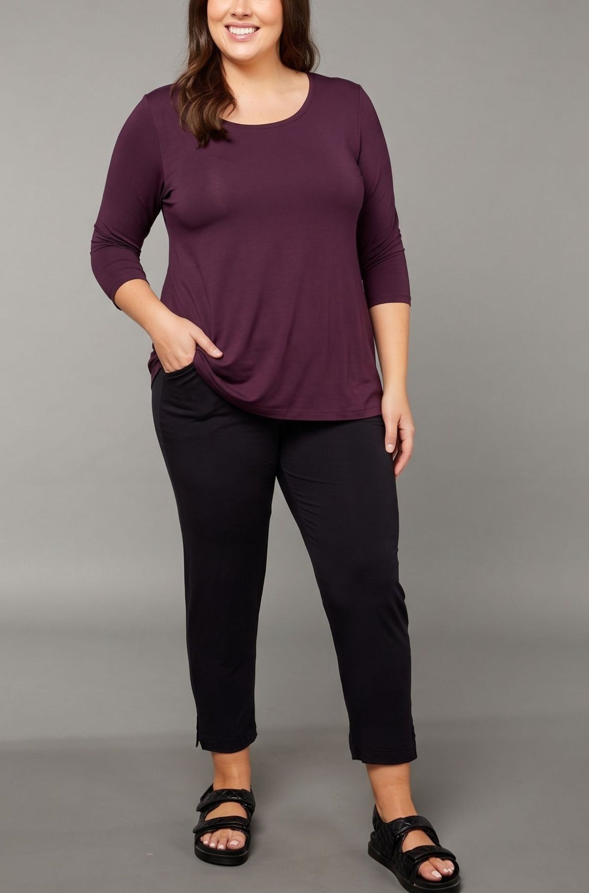 Swing 3/4 Sleeve - Wine