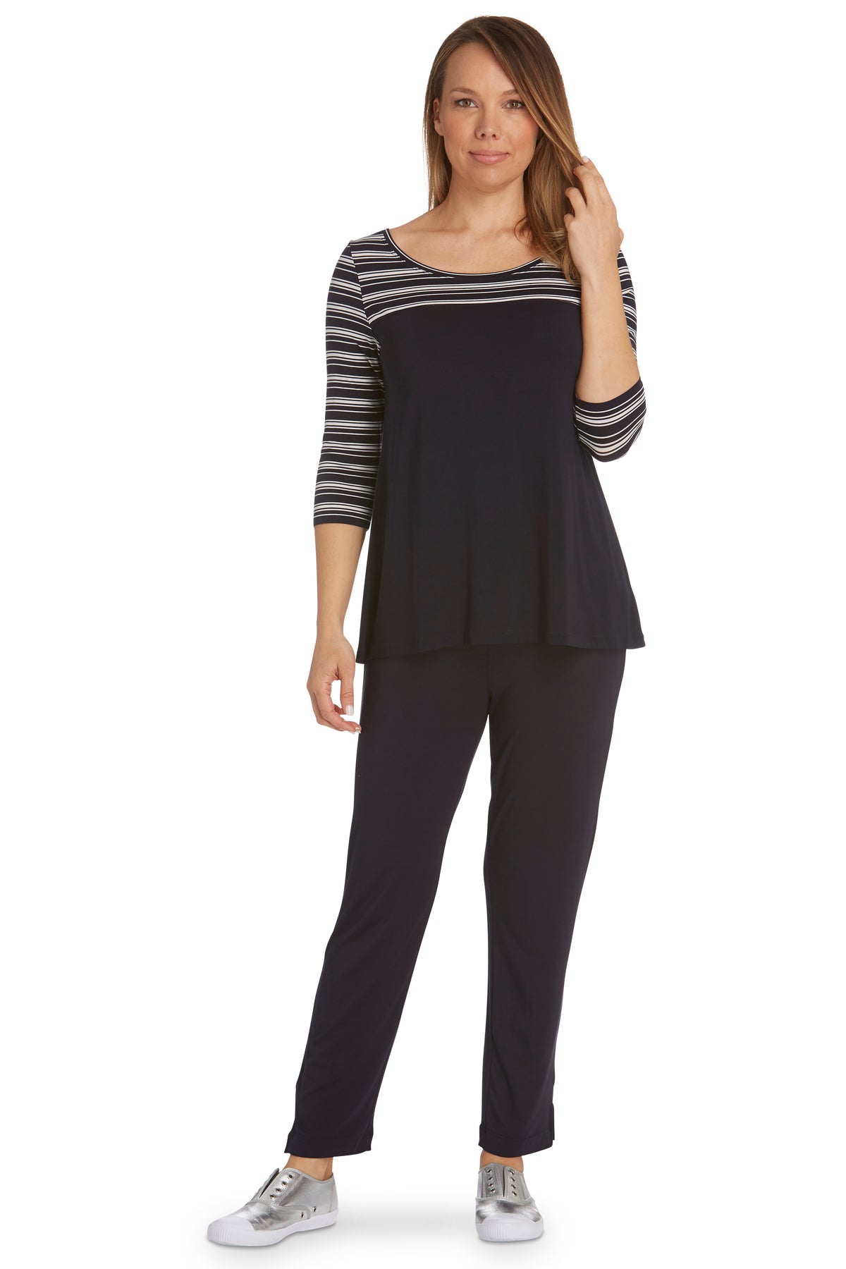 Swing 3/4 Sleeve Sample - Capri Stripe