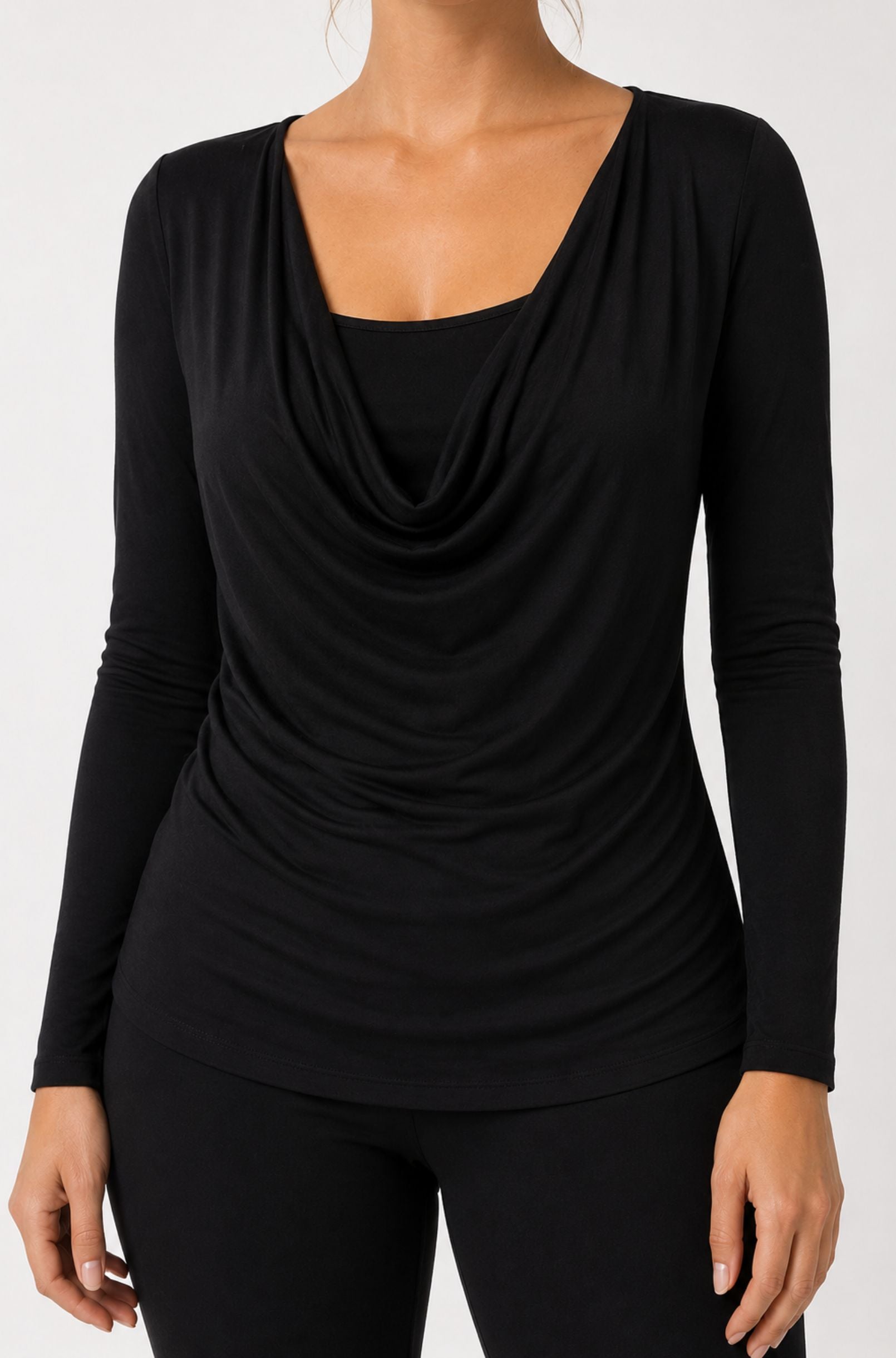 Double Layered Draping - Black