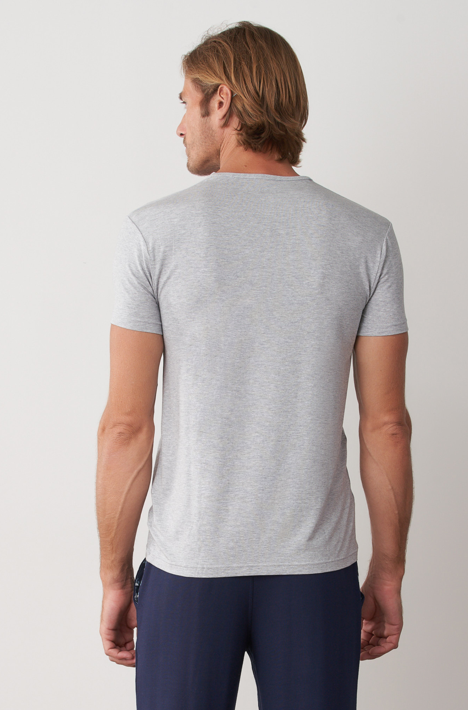 V-Neck Tee - Grey Marle