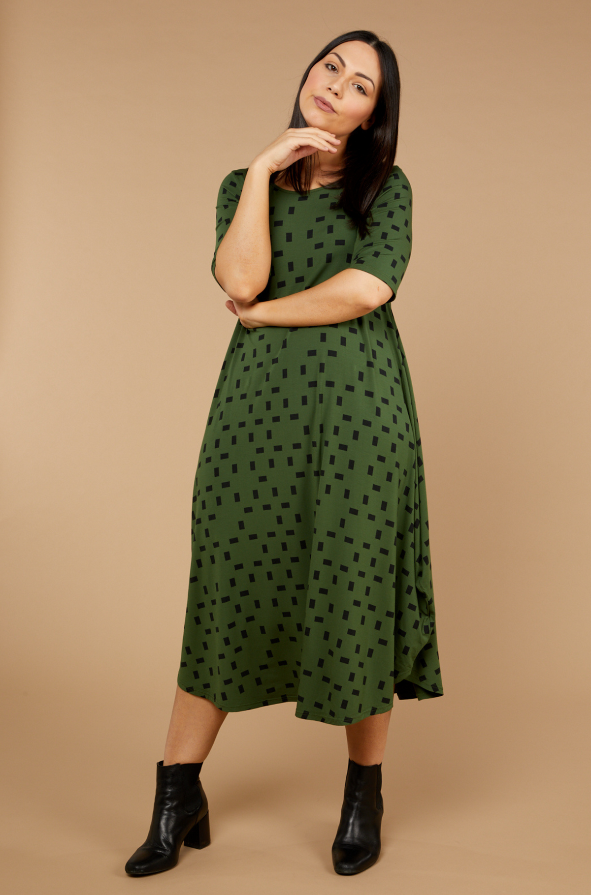 Original Tri Dress Moss Print