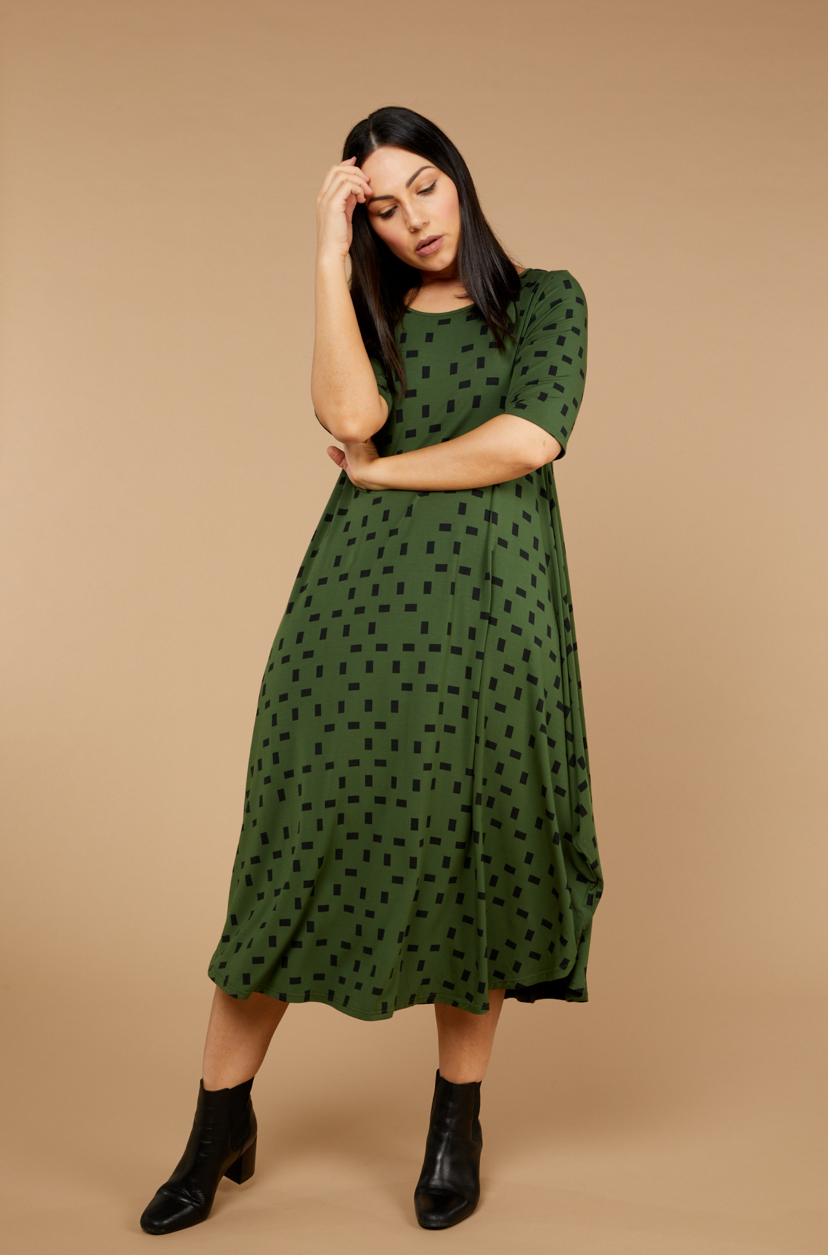 Original Tri Dress Moss Print