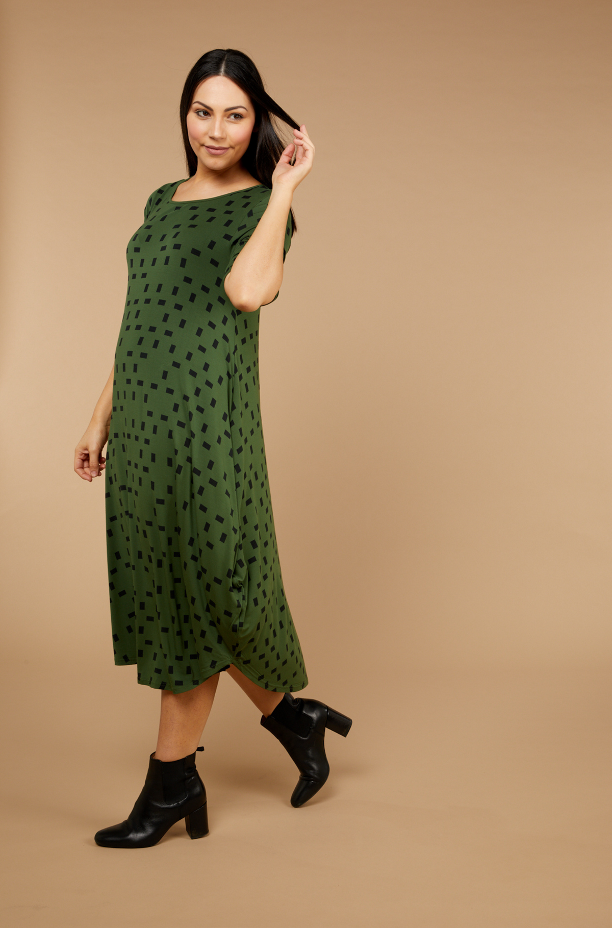 Original Tri Dress Moss Print