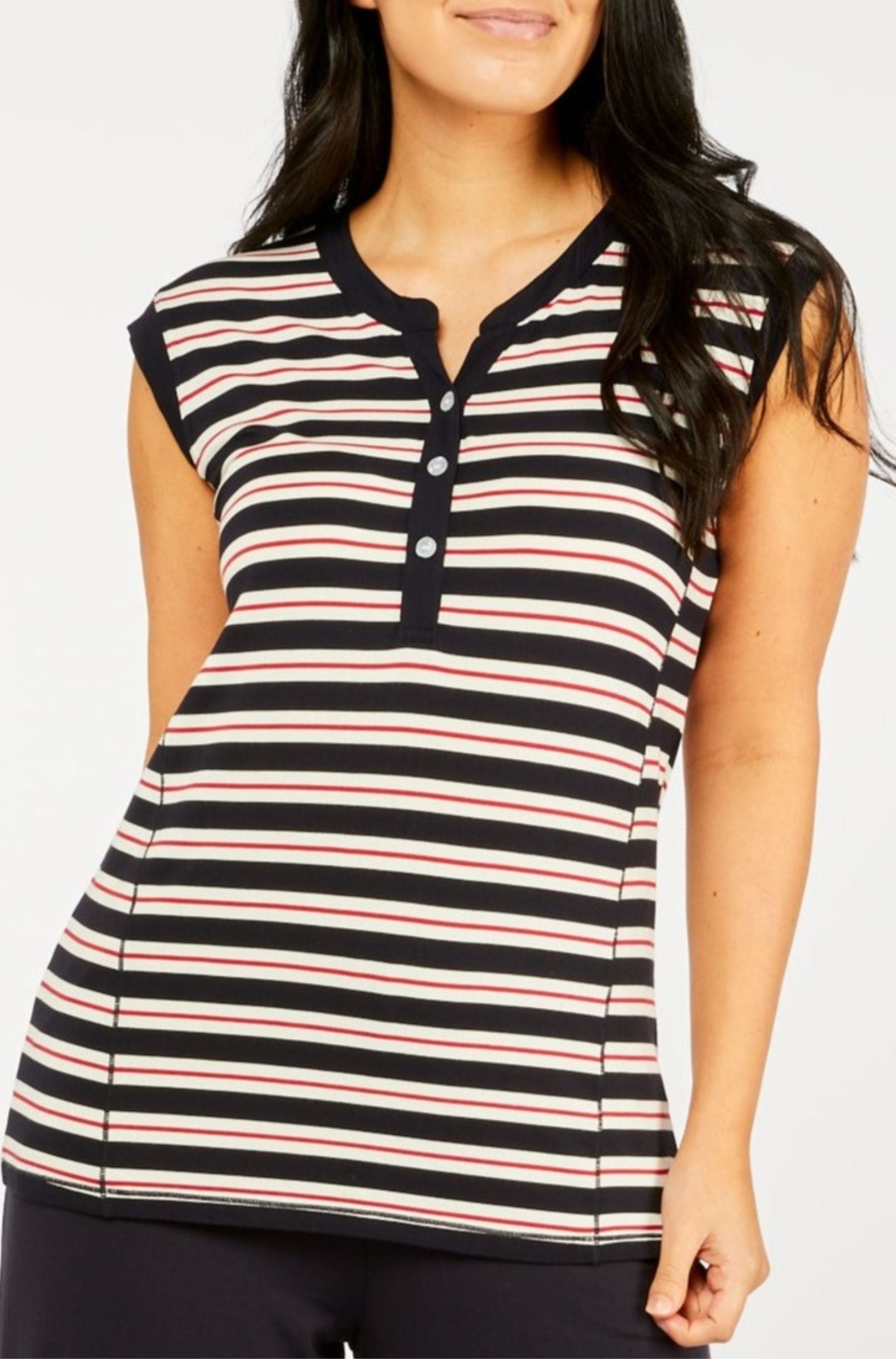 Sleeveless Henley - Sailor