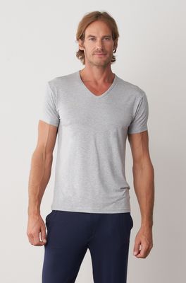 V-Neck Tee - Grey Marle