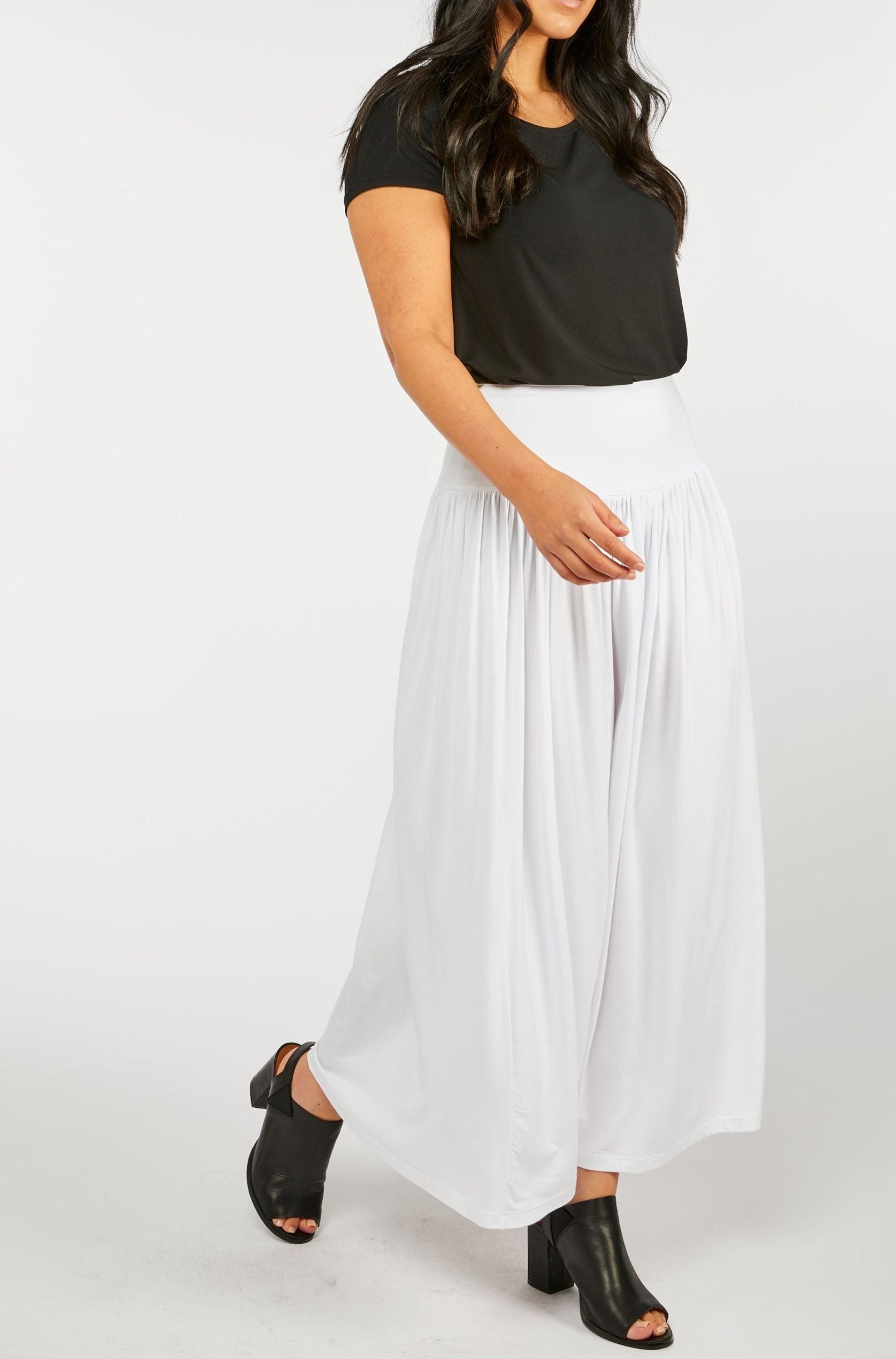 Long Full Skirt - White
