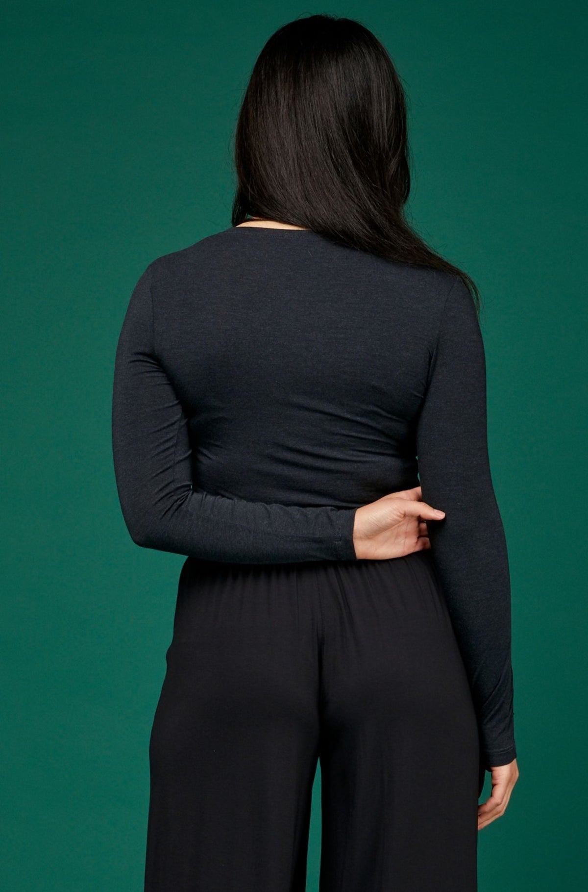 High Neck Long Sleeve Sample | Graphite