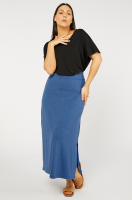 Long Panel Skirt - Denim