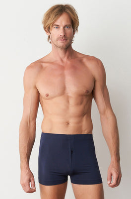 Swiss Cotton Button Trunk - Navy