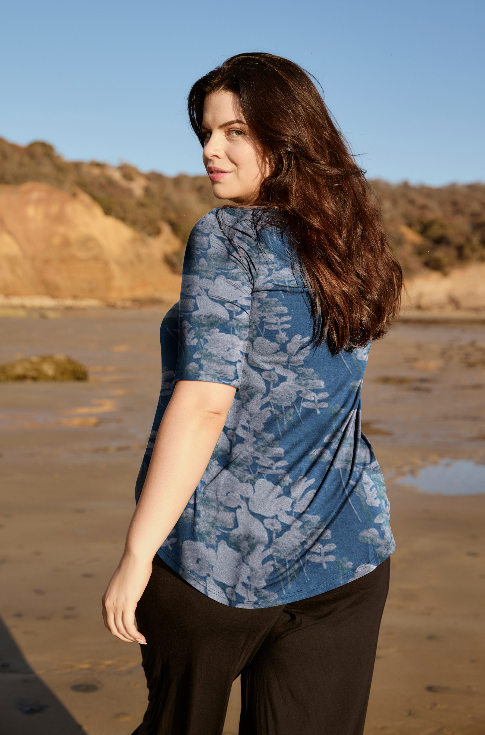 Elbow Swing Tee - Deep Sea Floral