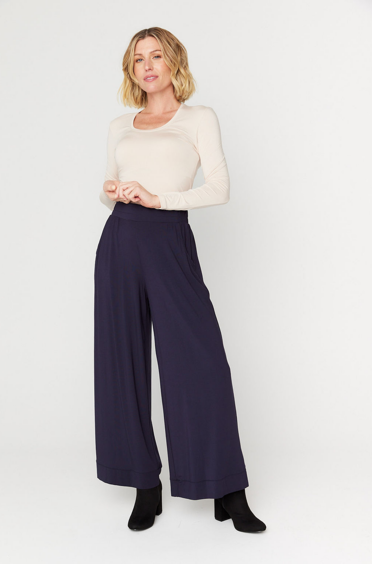 Bella Palazzo Pant - French Navy