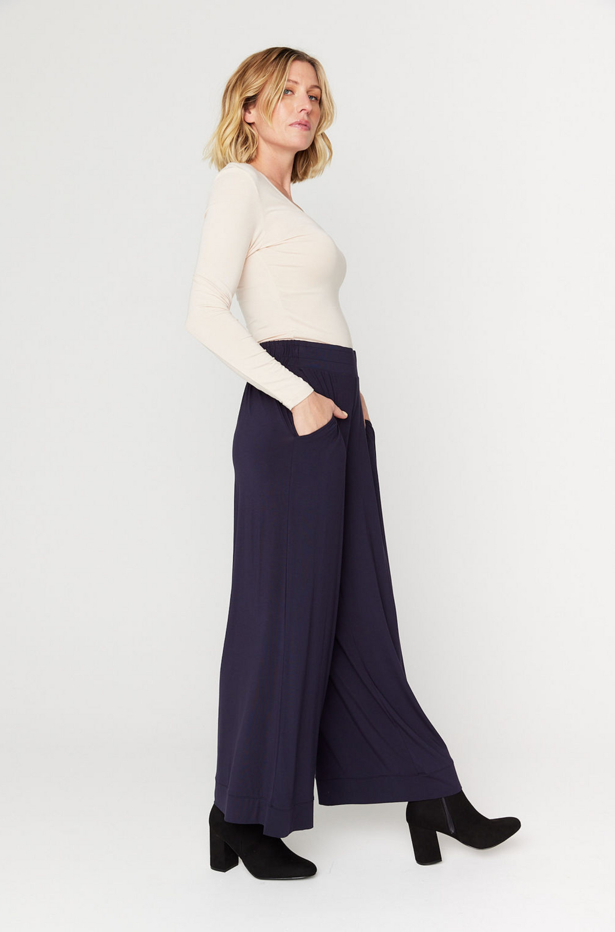 Bella Palazzo Pant - French Navy