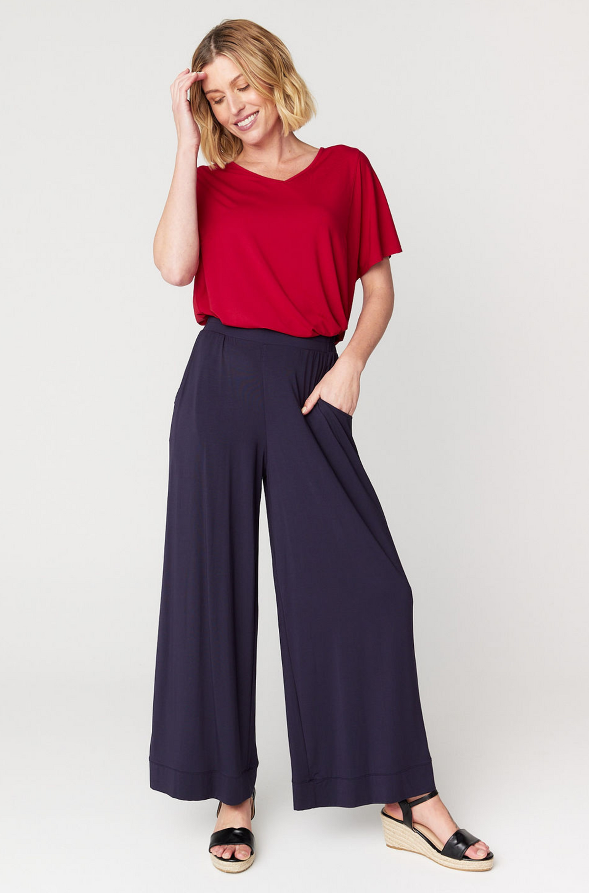 Bella Palazzo Pant - French Navy