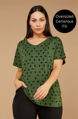 Ivy Swing Tee - Moss Print