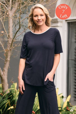 Elbow Swing Tee - French Navy White Trim