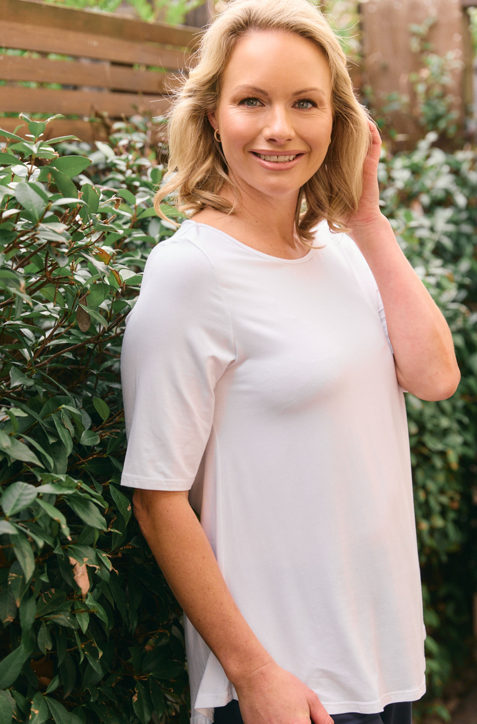 Elbow Swing Tee - White