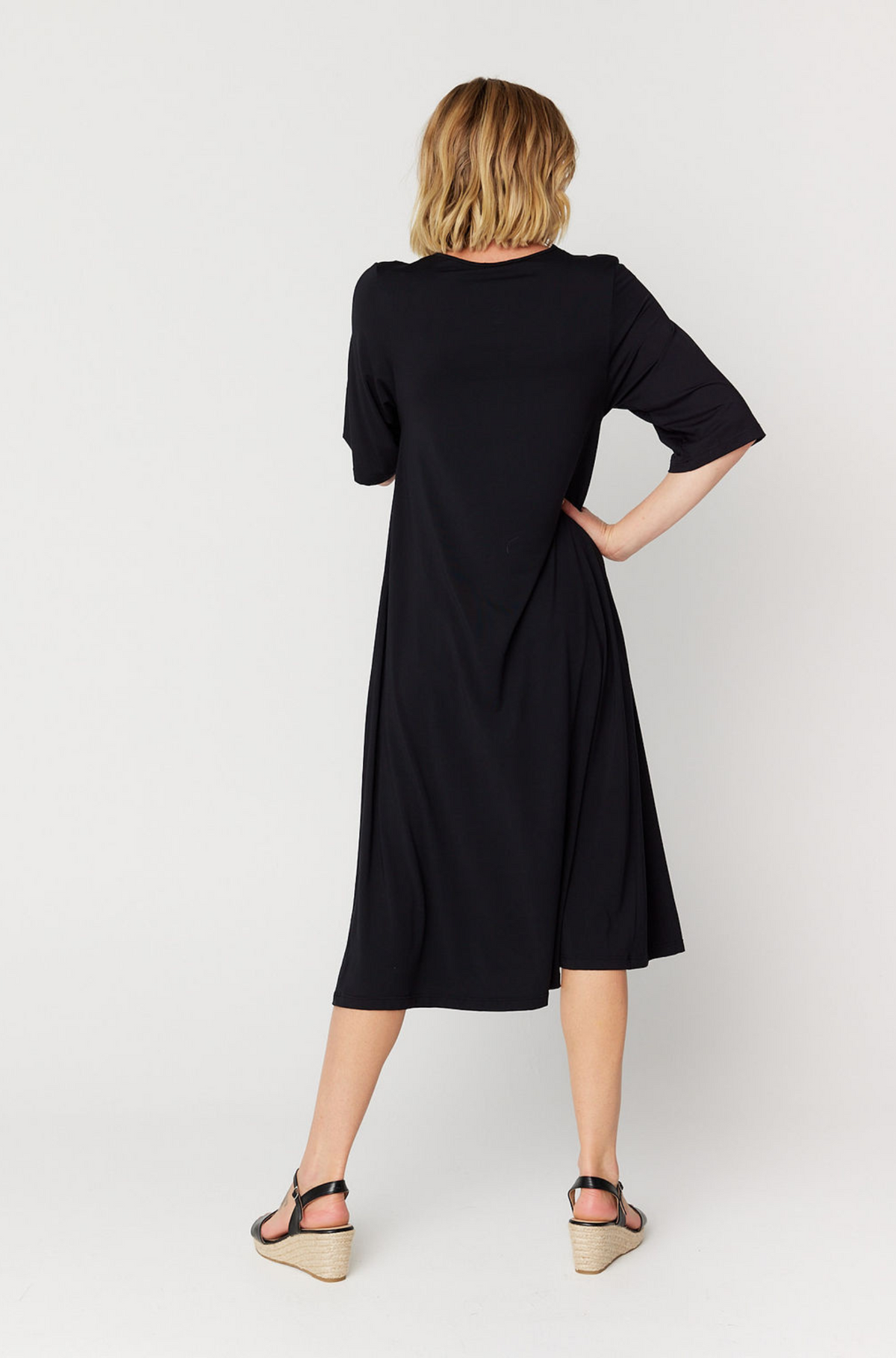 Nina Spliced Dress - Black