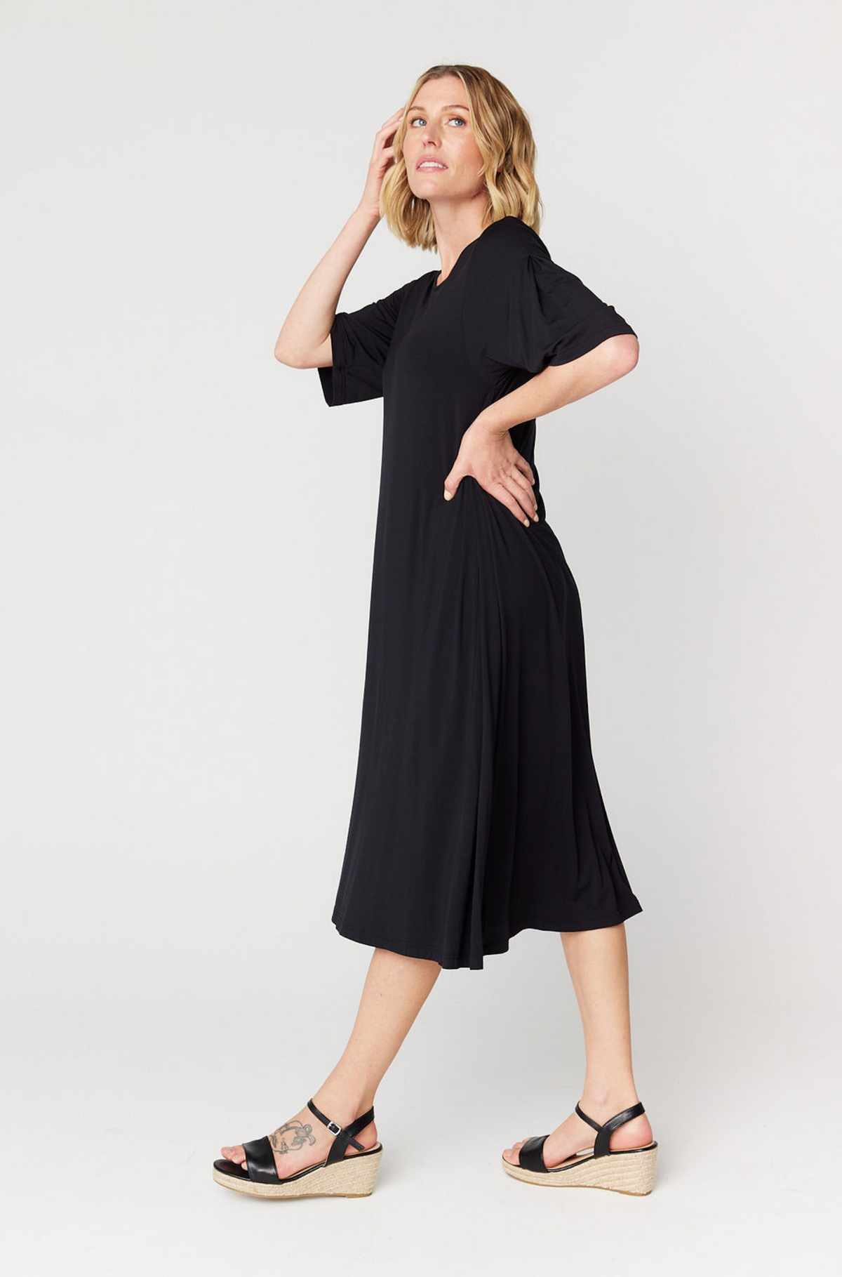 Nina Spliced Dress - Black