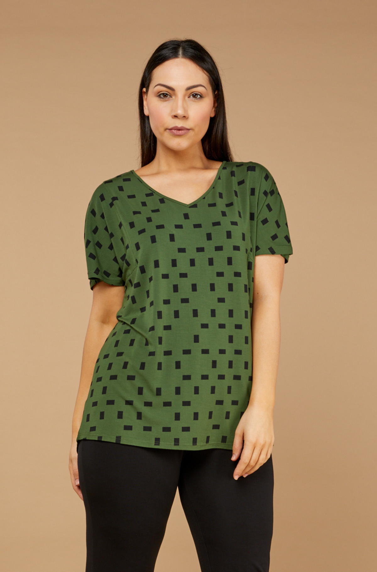 Ivy Swing Tee Sample - Moss Print
