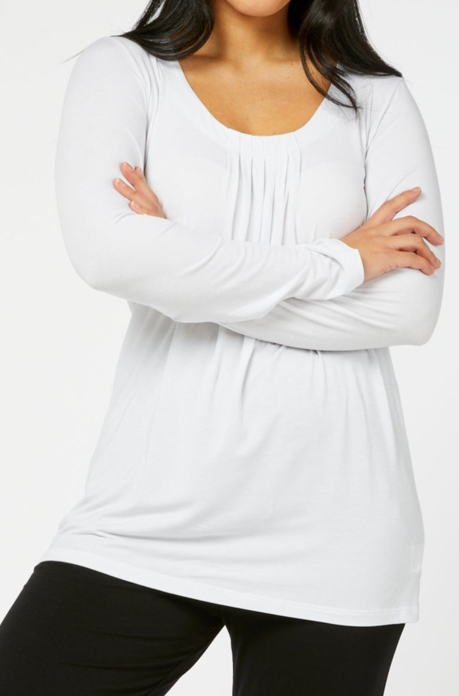Pintuck Long Sleeve - White