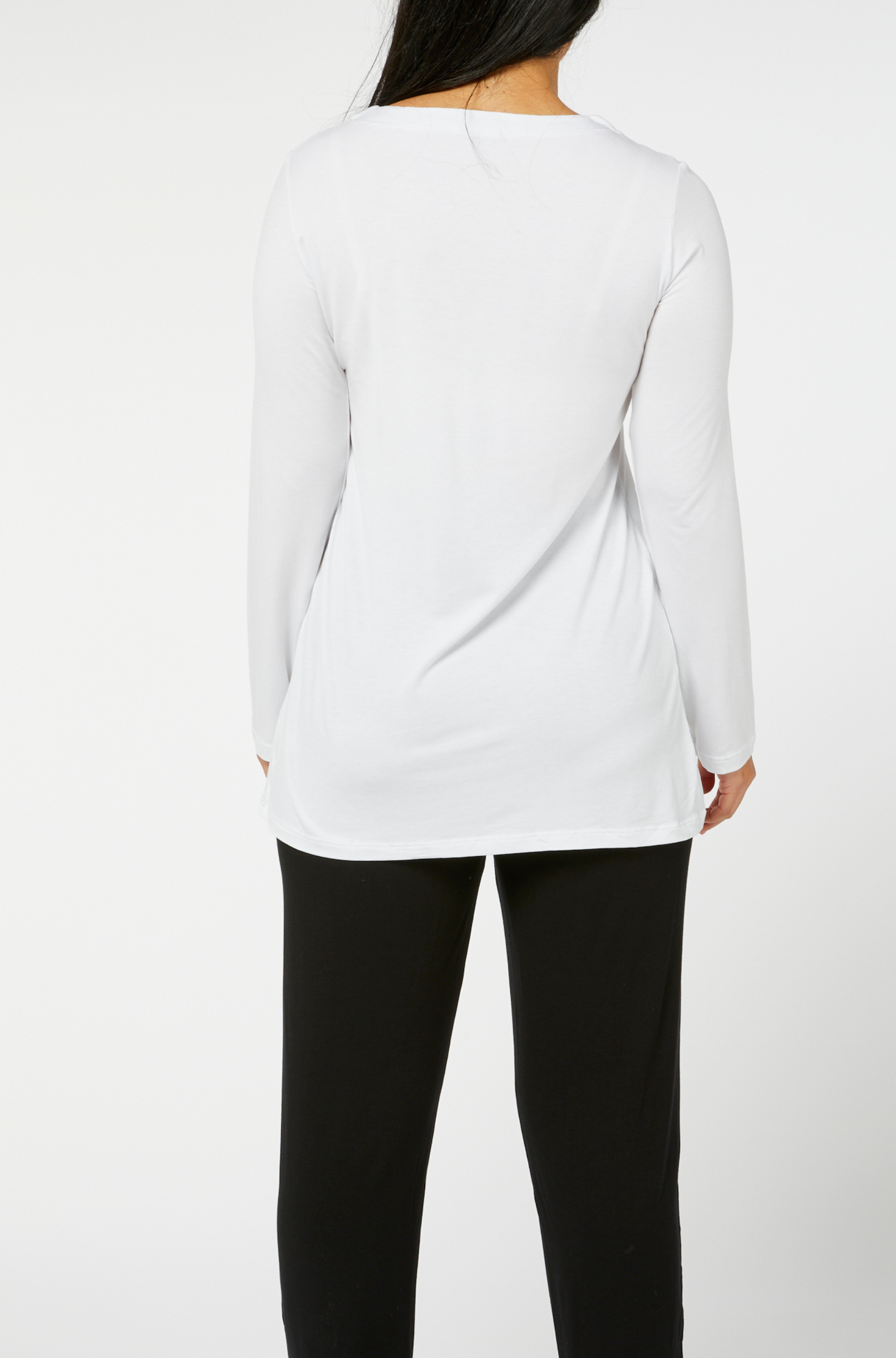 Pintuck Long Sleeve - White