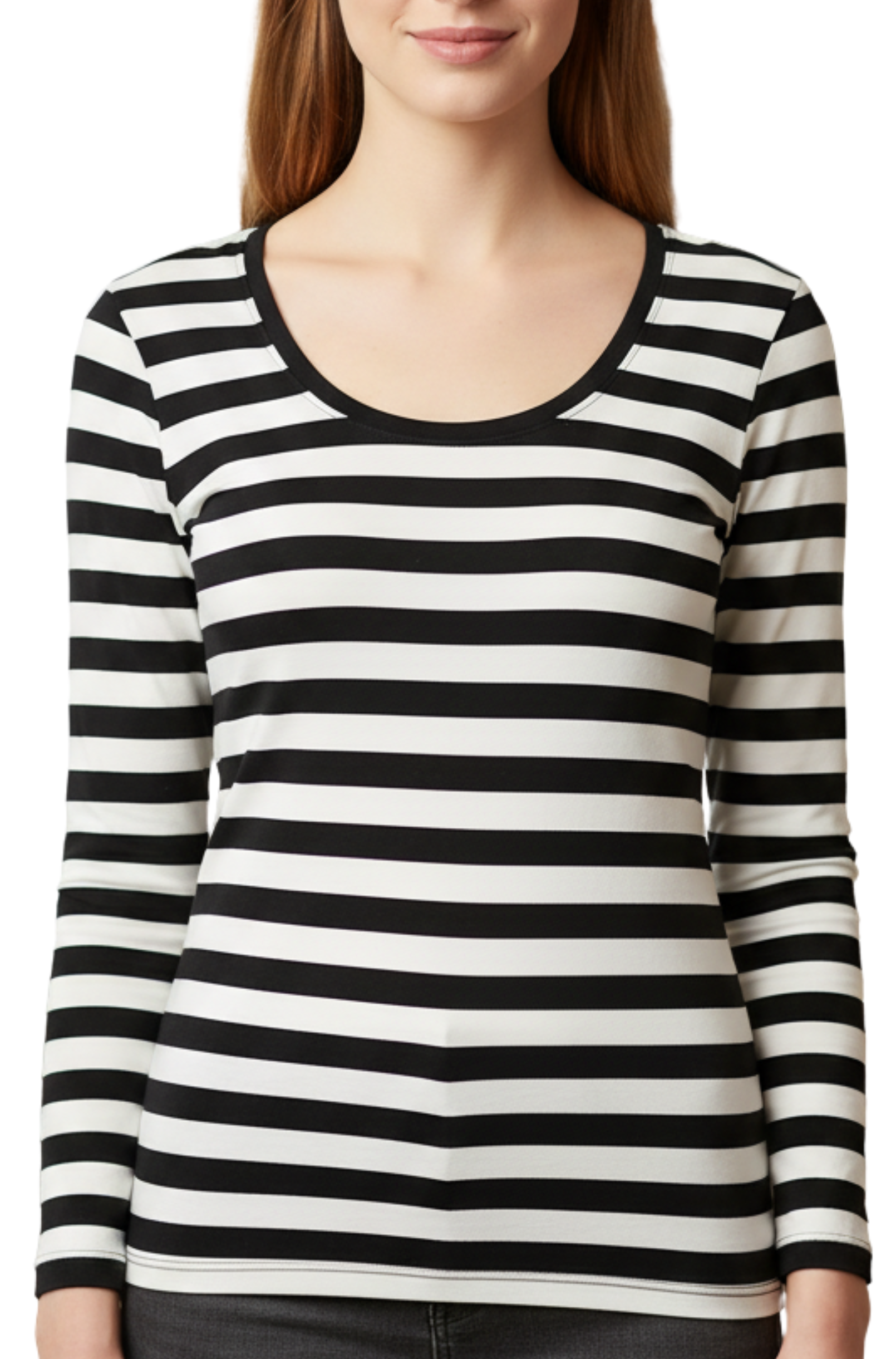 Scoop Neck Long Sleeve - Riveria Stripe