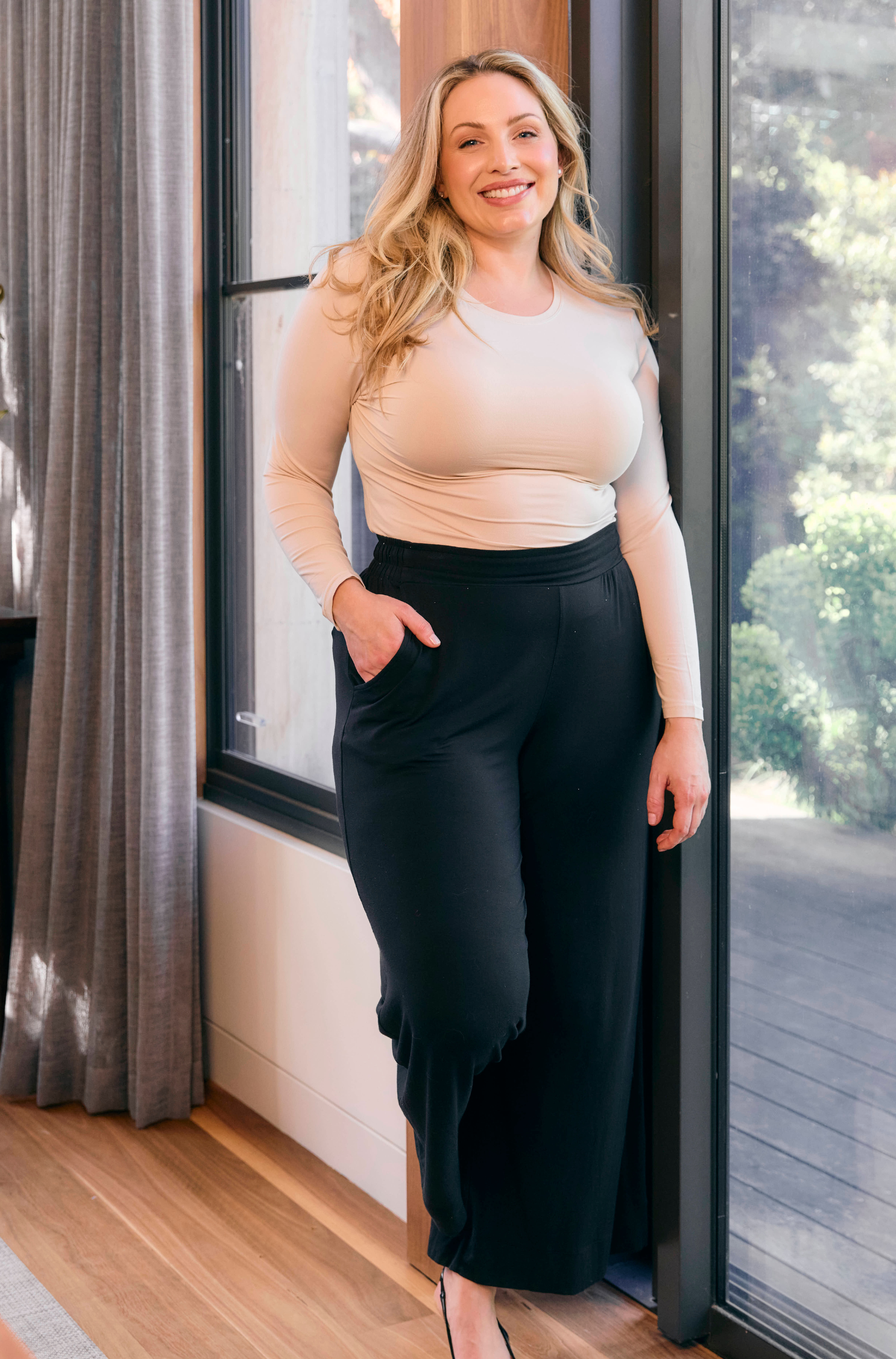 High Neck Long Sleeve - Nude