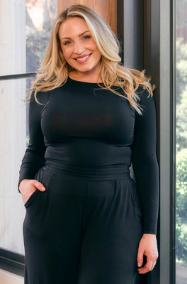 High Neck Long Sleeve - Black