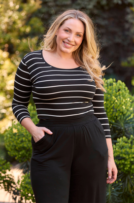 3/4 Sleeve Scoop - Amalfi