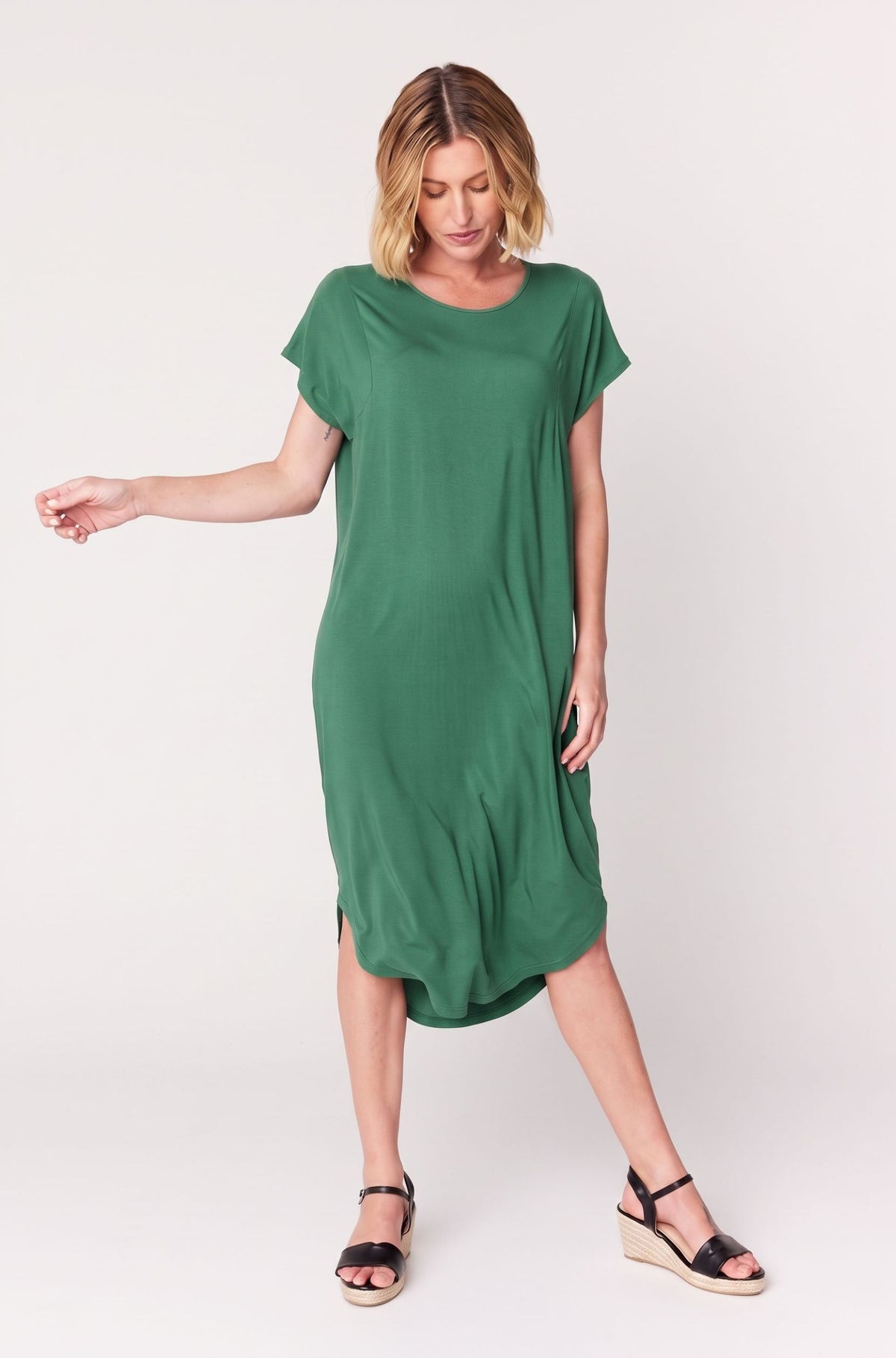 Ivy Midi Dress Sample - Pine