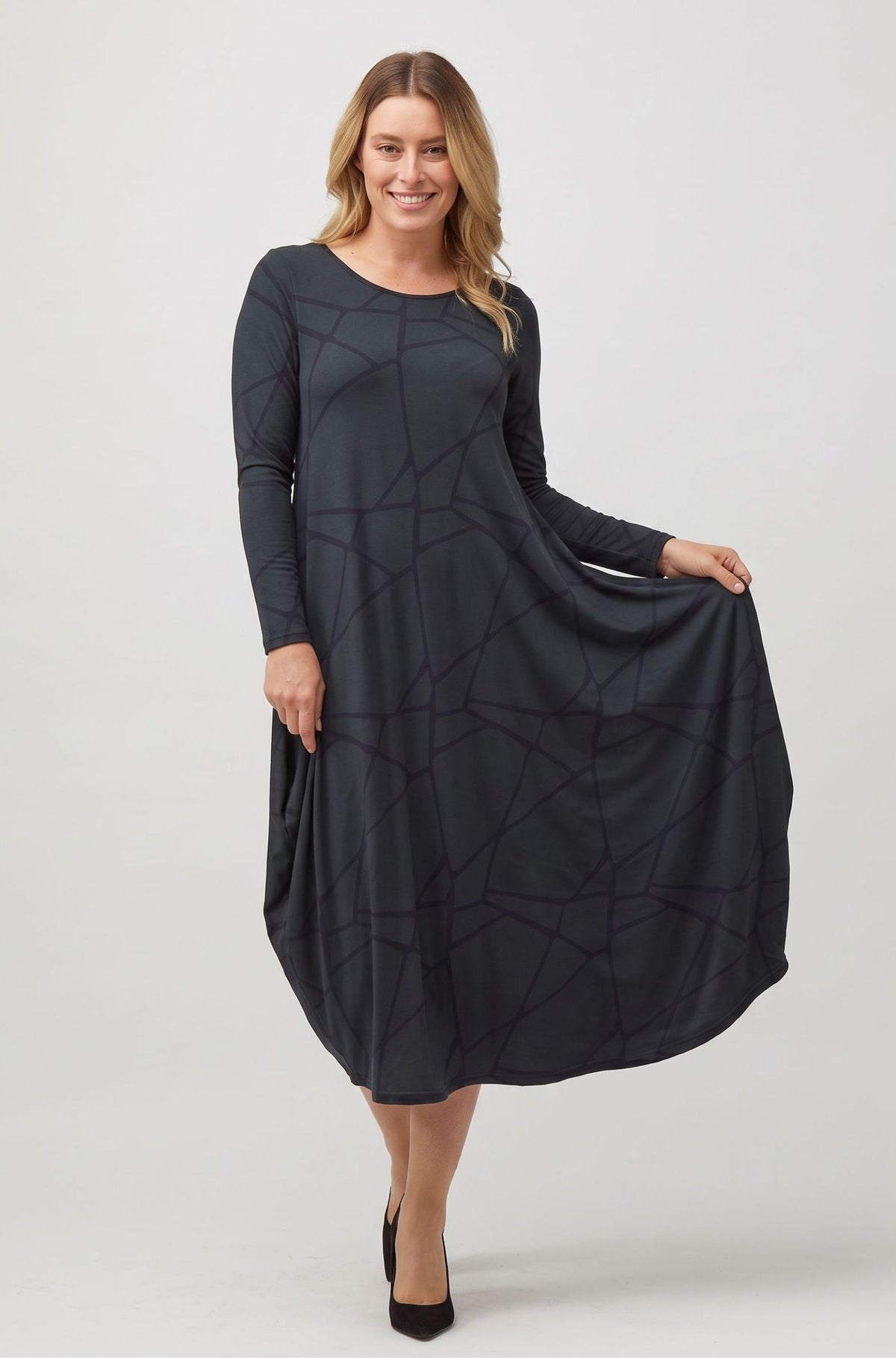 Long Sleeve Tri Dress Sample - Marble Forest
