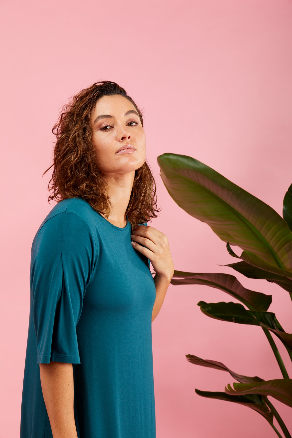 Nina Spliced Dress Atlantic Deep