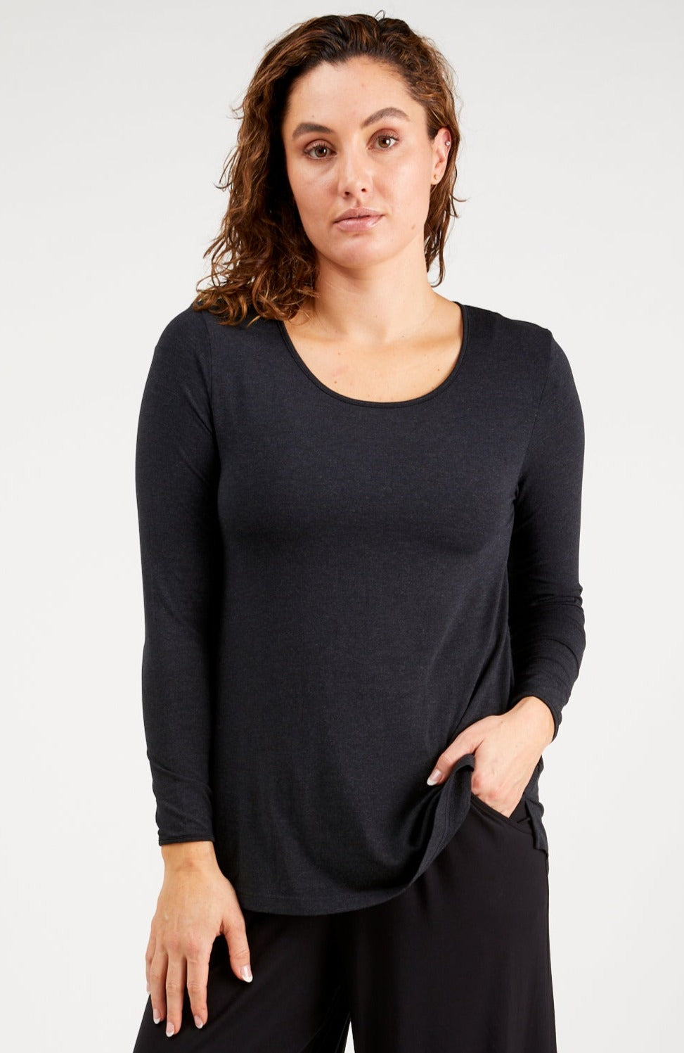 Split Hem Long Sleeve Graphite