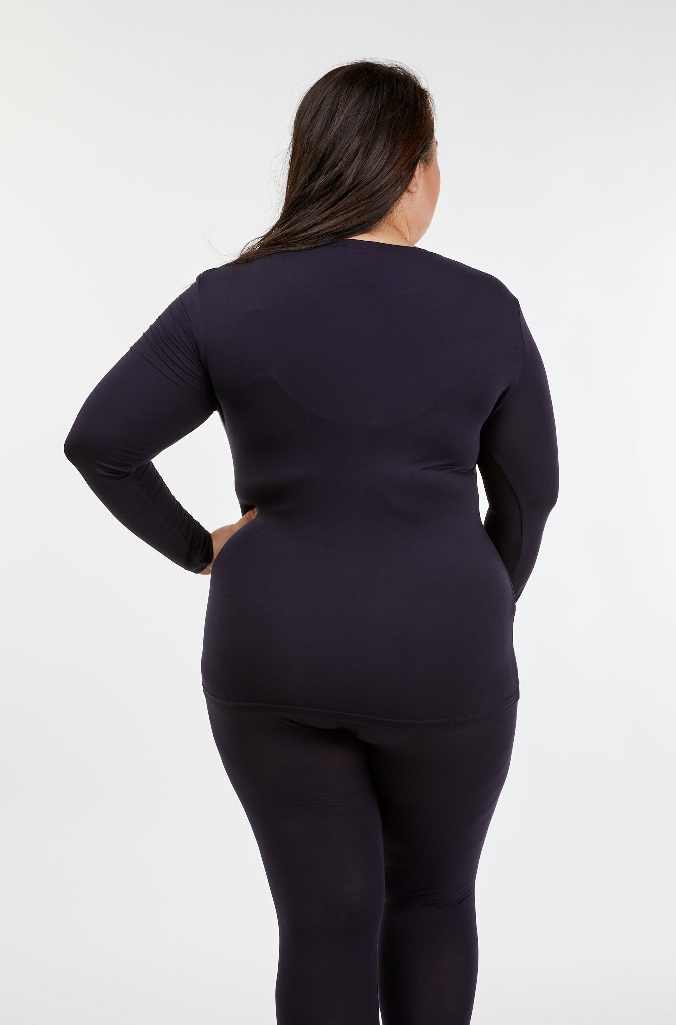 High Neck Long Sleeve French Navy