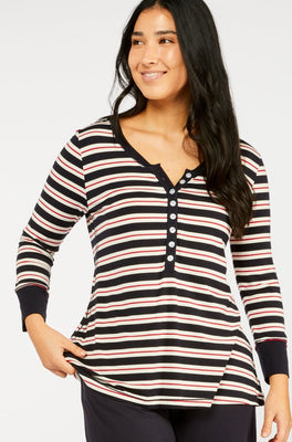 Swing 3/4 Sleeve Henley - Sailor