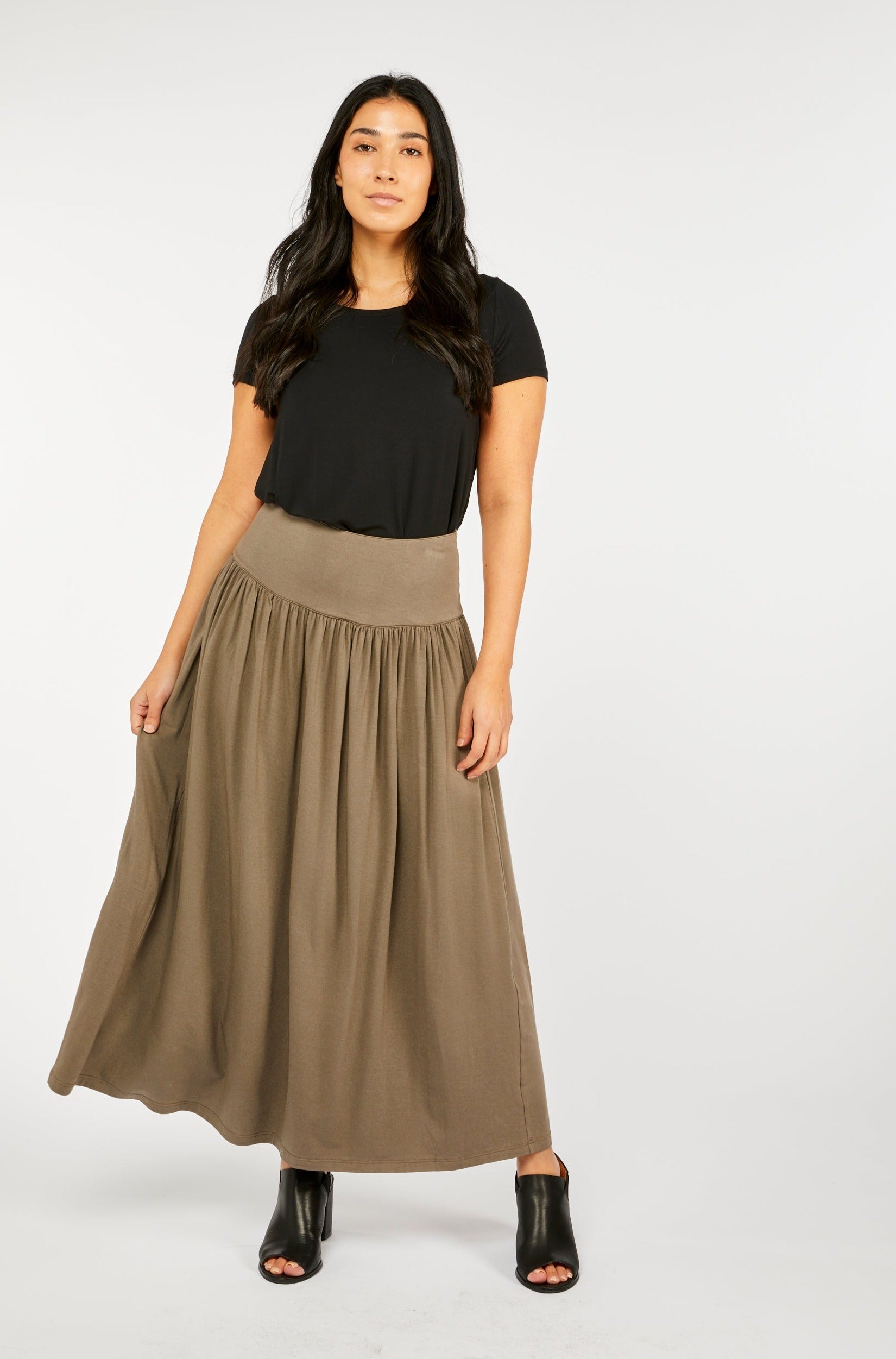 Long Full Skirt Chestnut
