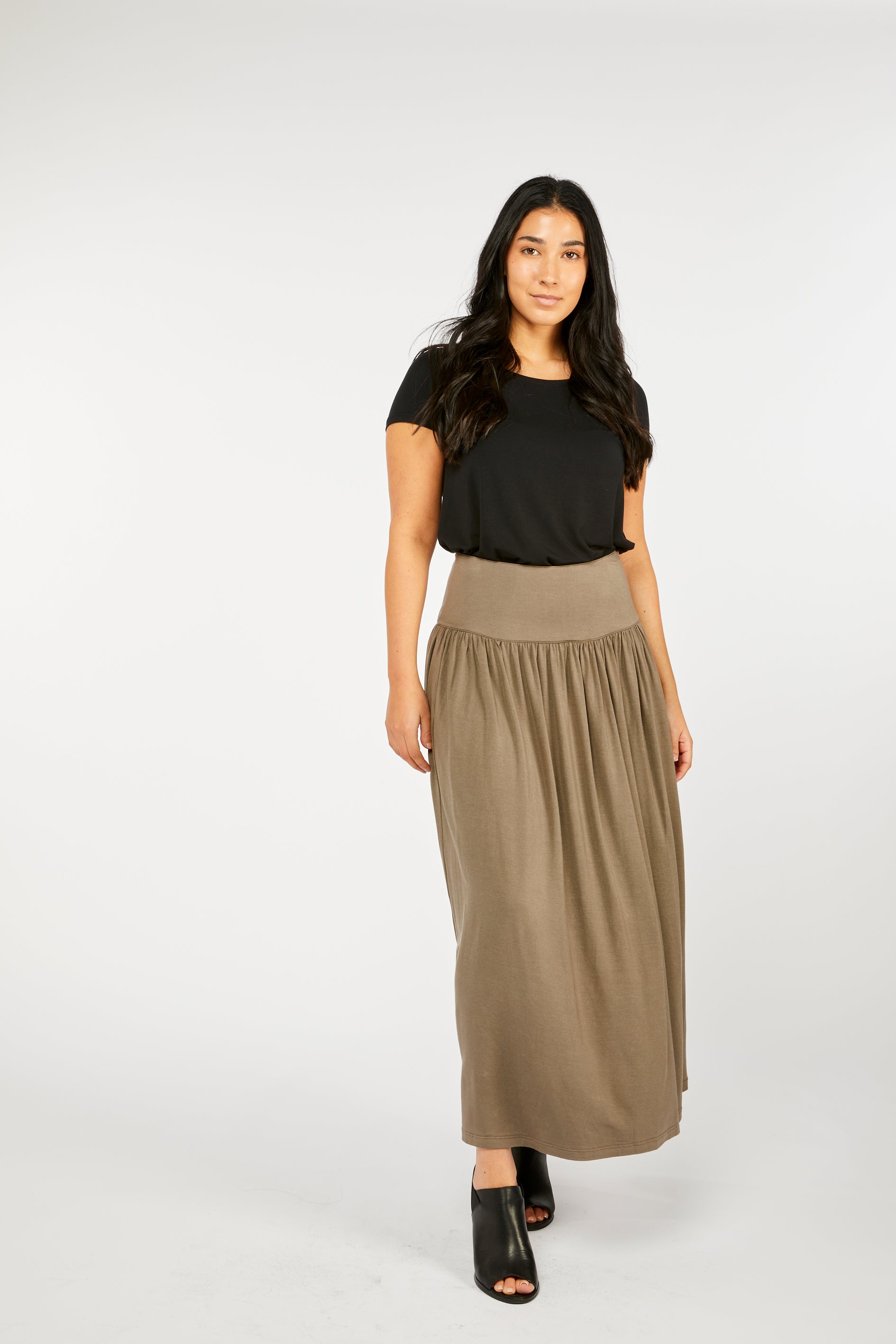 Long Full Skirt Chestnut