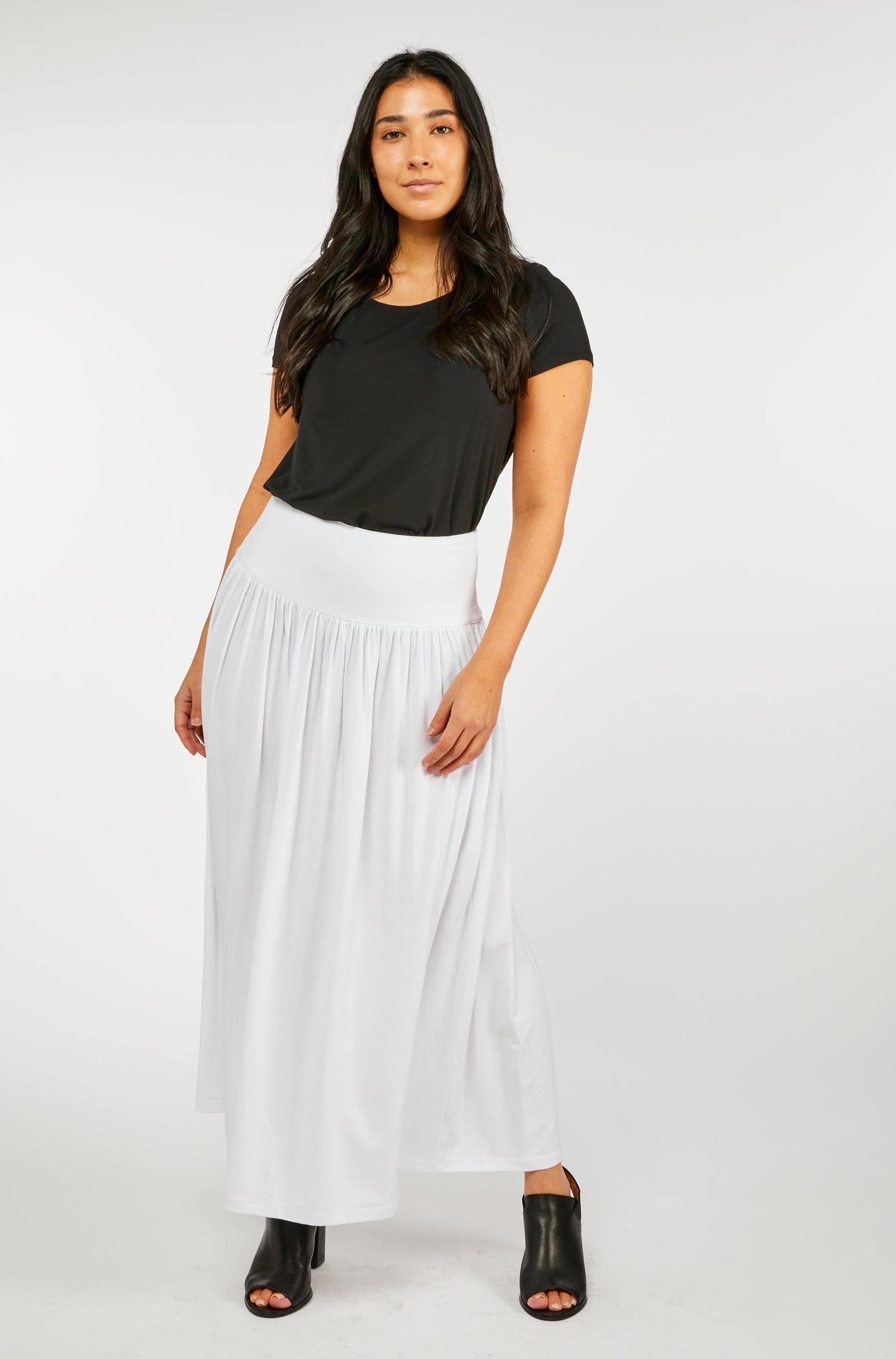 Long Full Skirt White