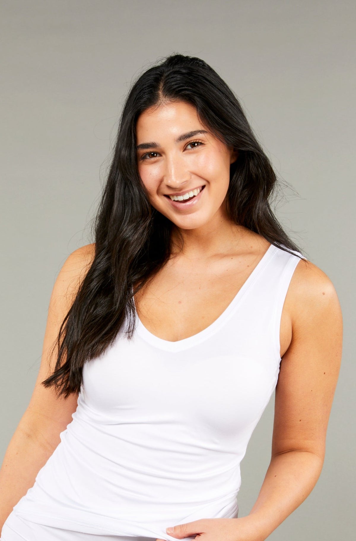 V-Neck Tank White